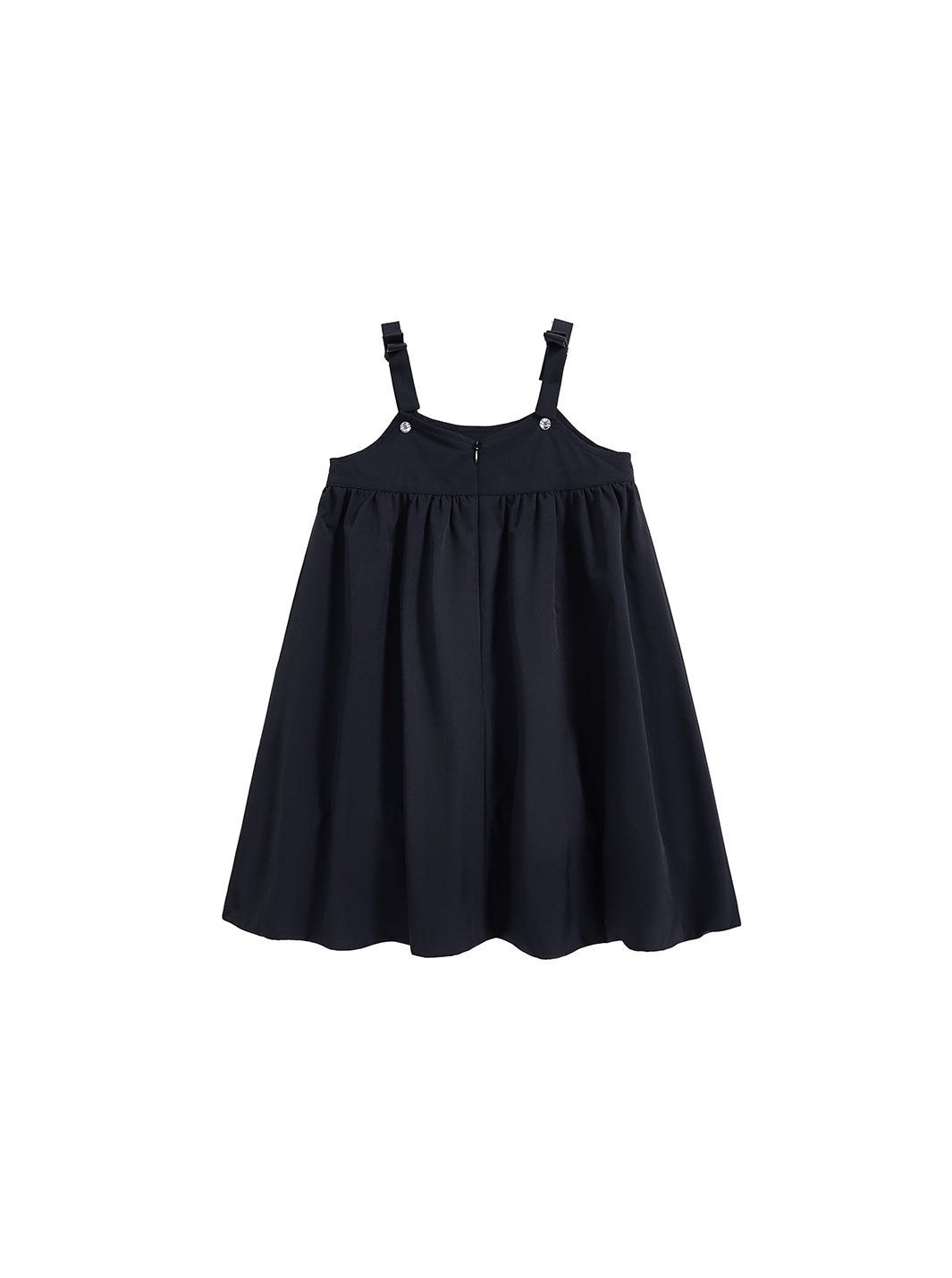 Taffeta Bubble Bow Jumper - Black