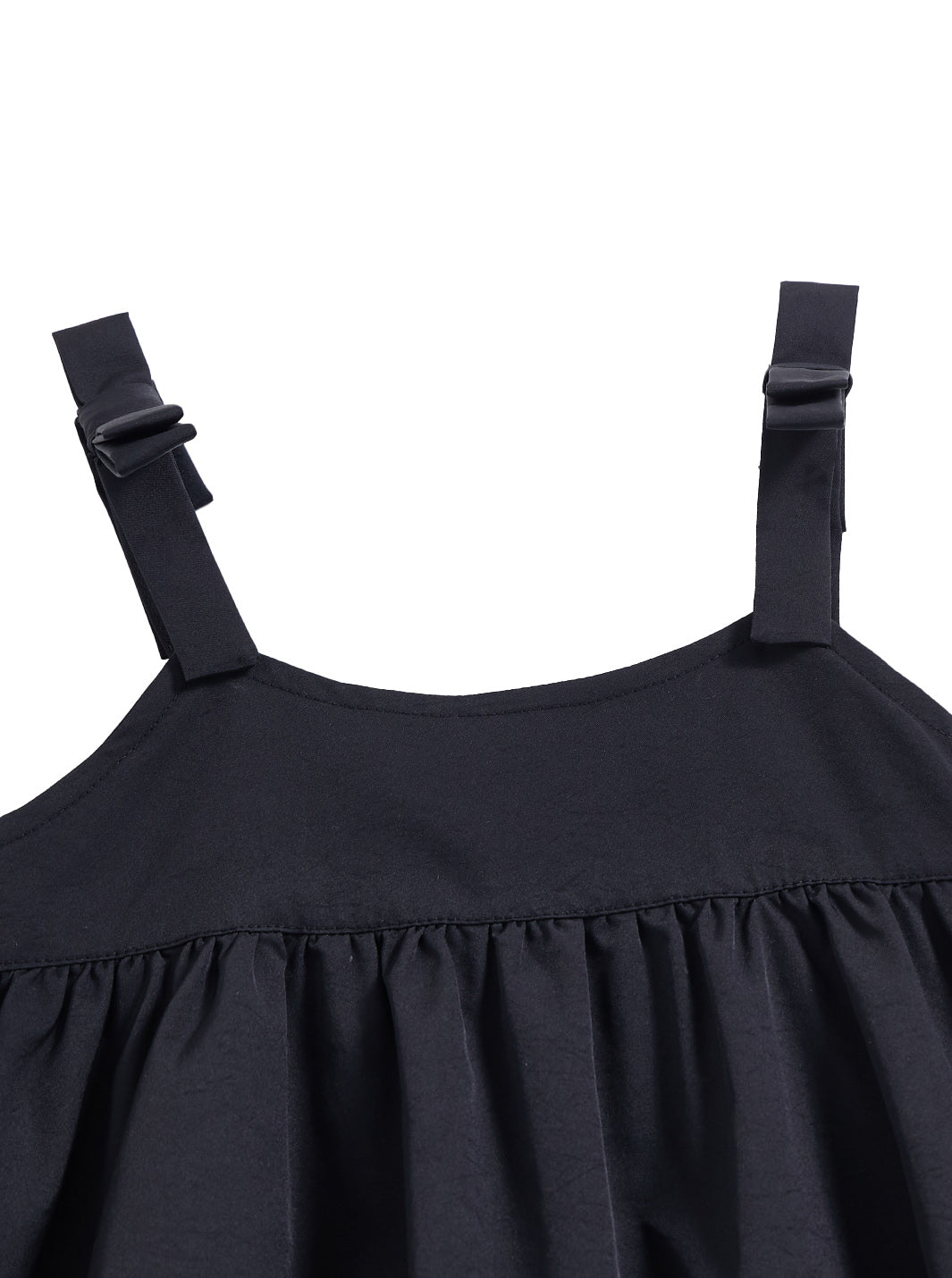 Taffeta Bubble Bow Jumper - Black