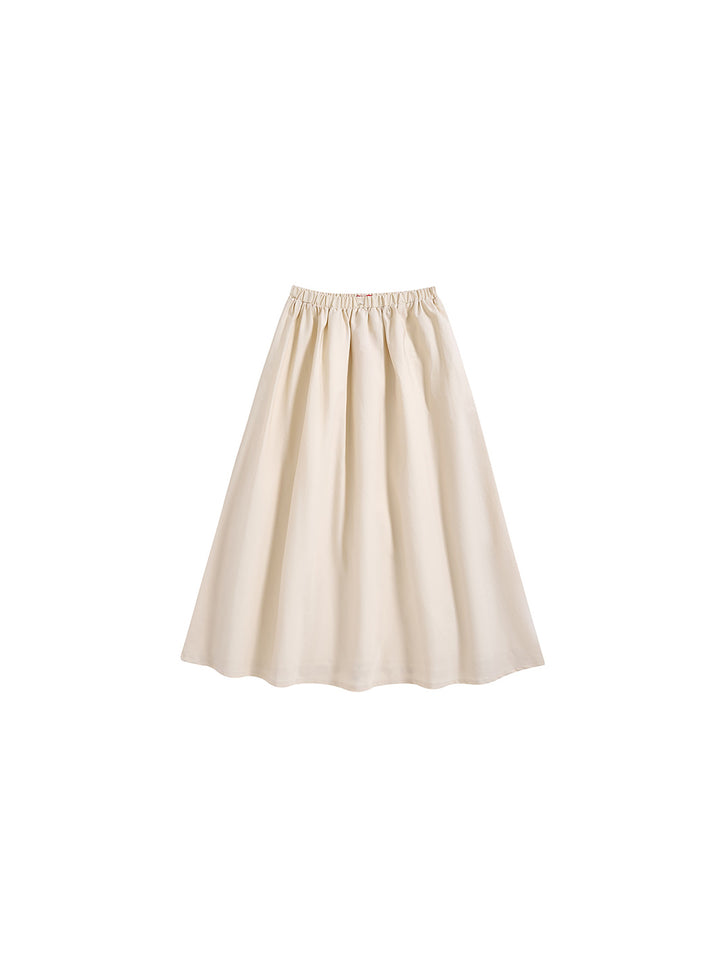 Taffeta Tea-length Skirt - Cream