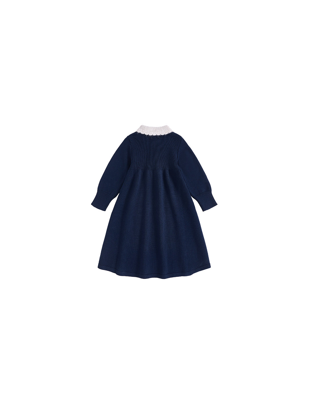 Knitted Scallop Mohair Collar Dress