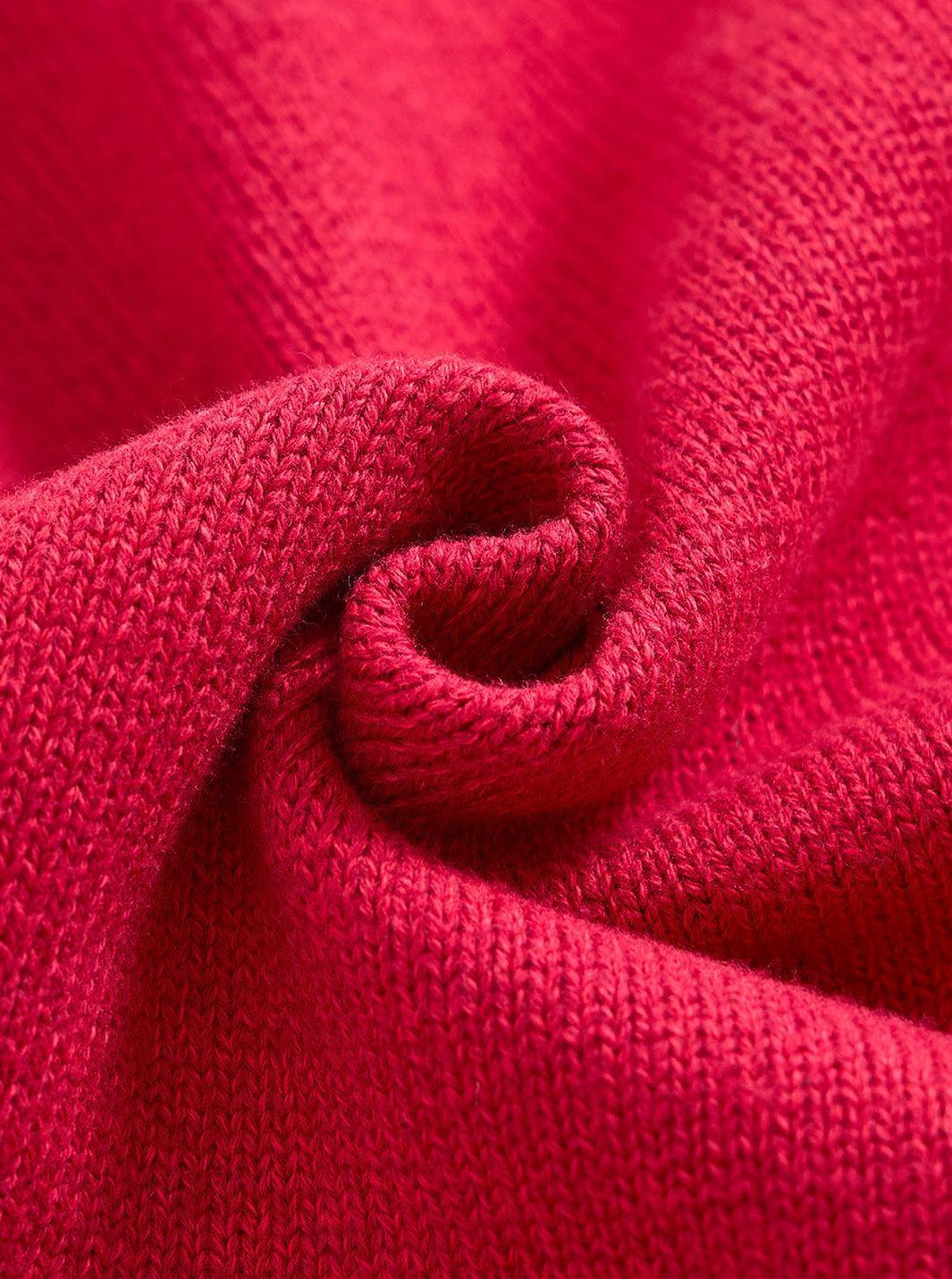 Knitted Scallop Mohair Collar Set - Red Mix