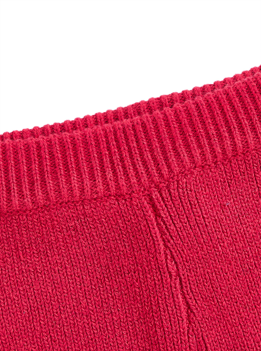 Knitted Scallop Mohair Collar Set - Red Mix