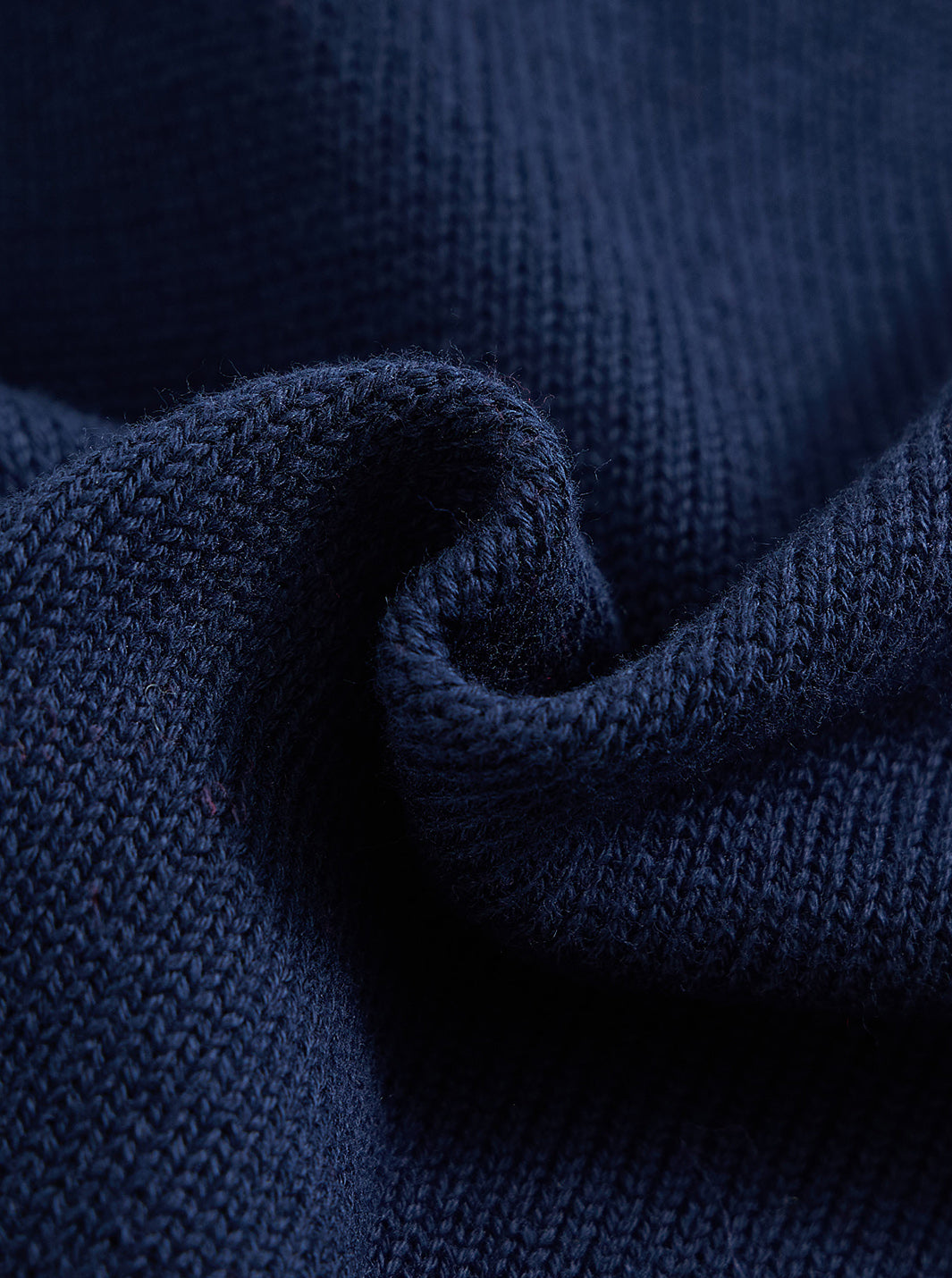 Knitted Scallop Mohair Collar Set - Navy