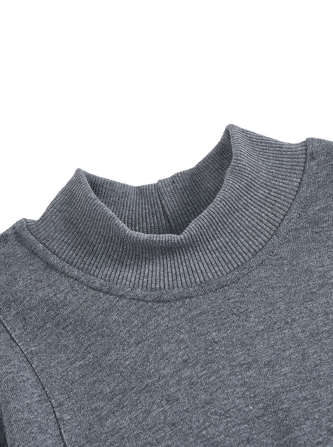 Mock Neck Bib Dress - Charcoal