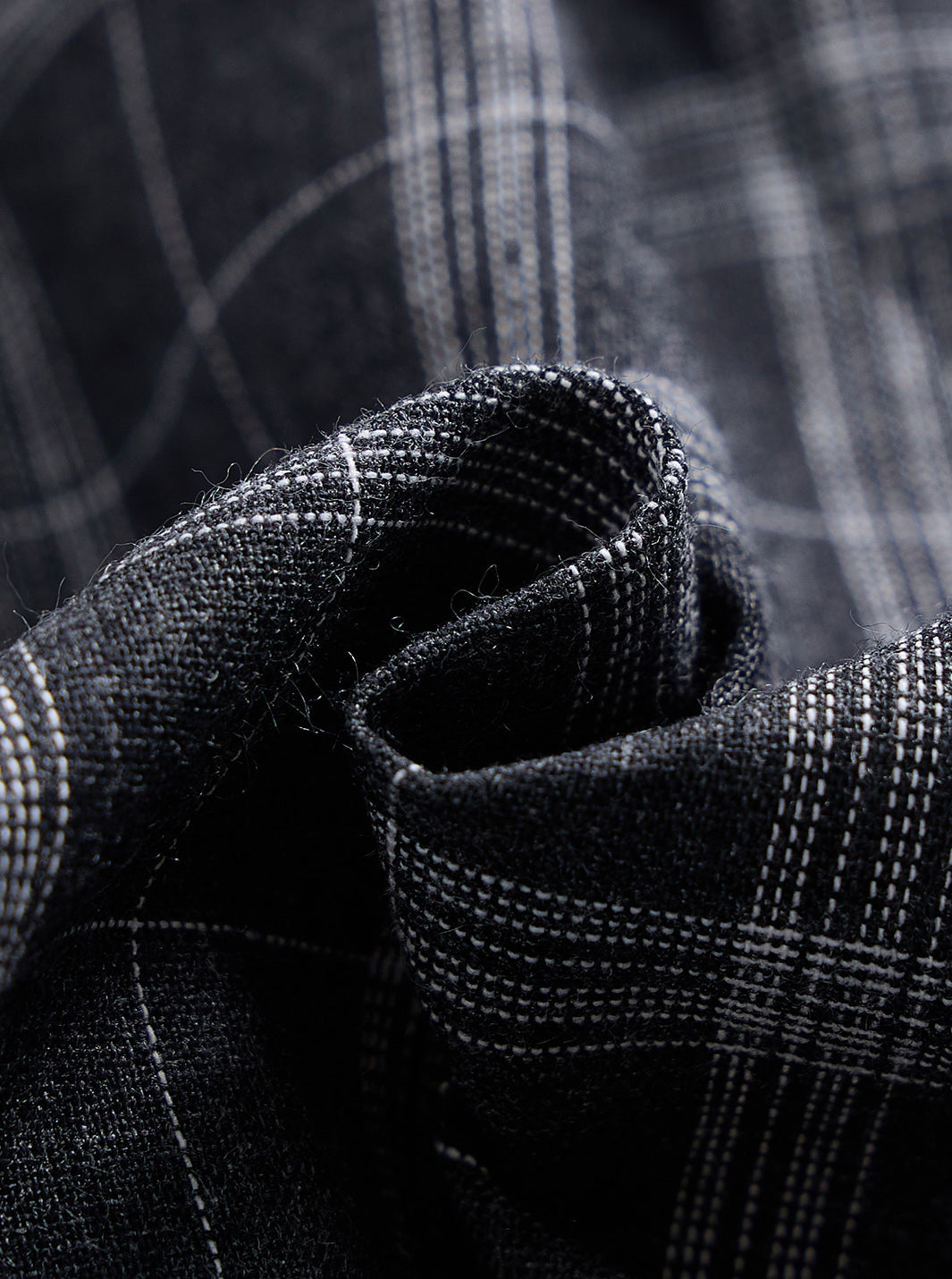 Grey Plaid Smocking Dress