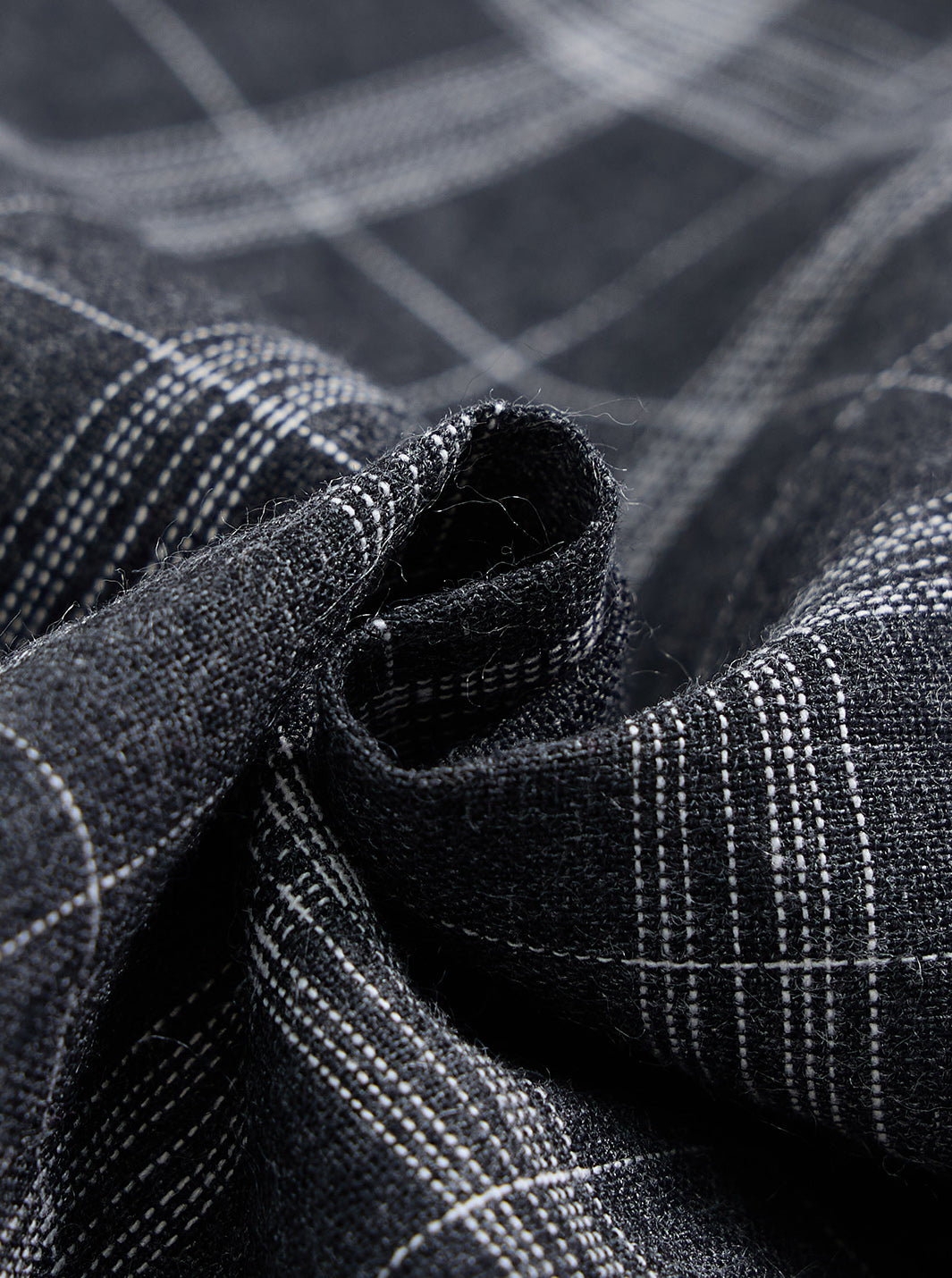 Grey Plaid Collar Shirt