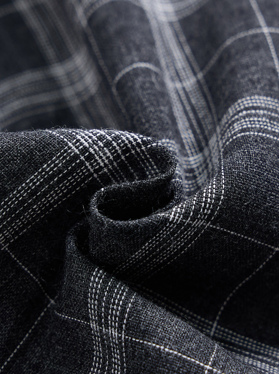 Grey Plaid Smocked Shirt