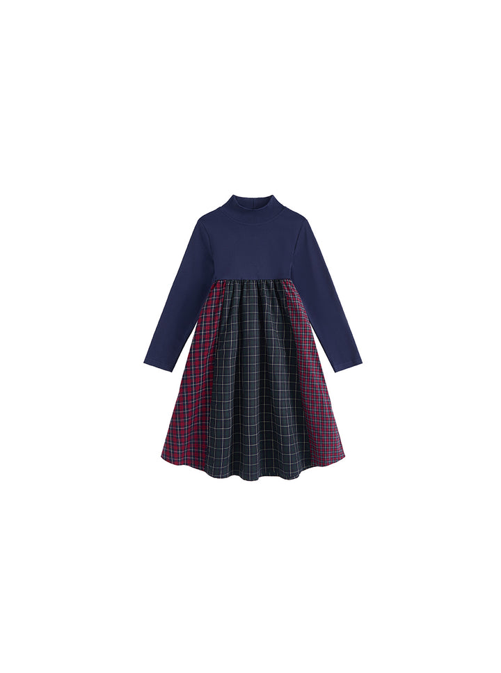 Plaid Mock Neck Dress