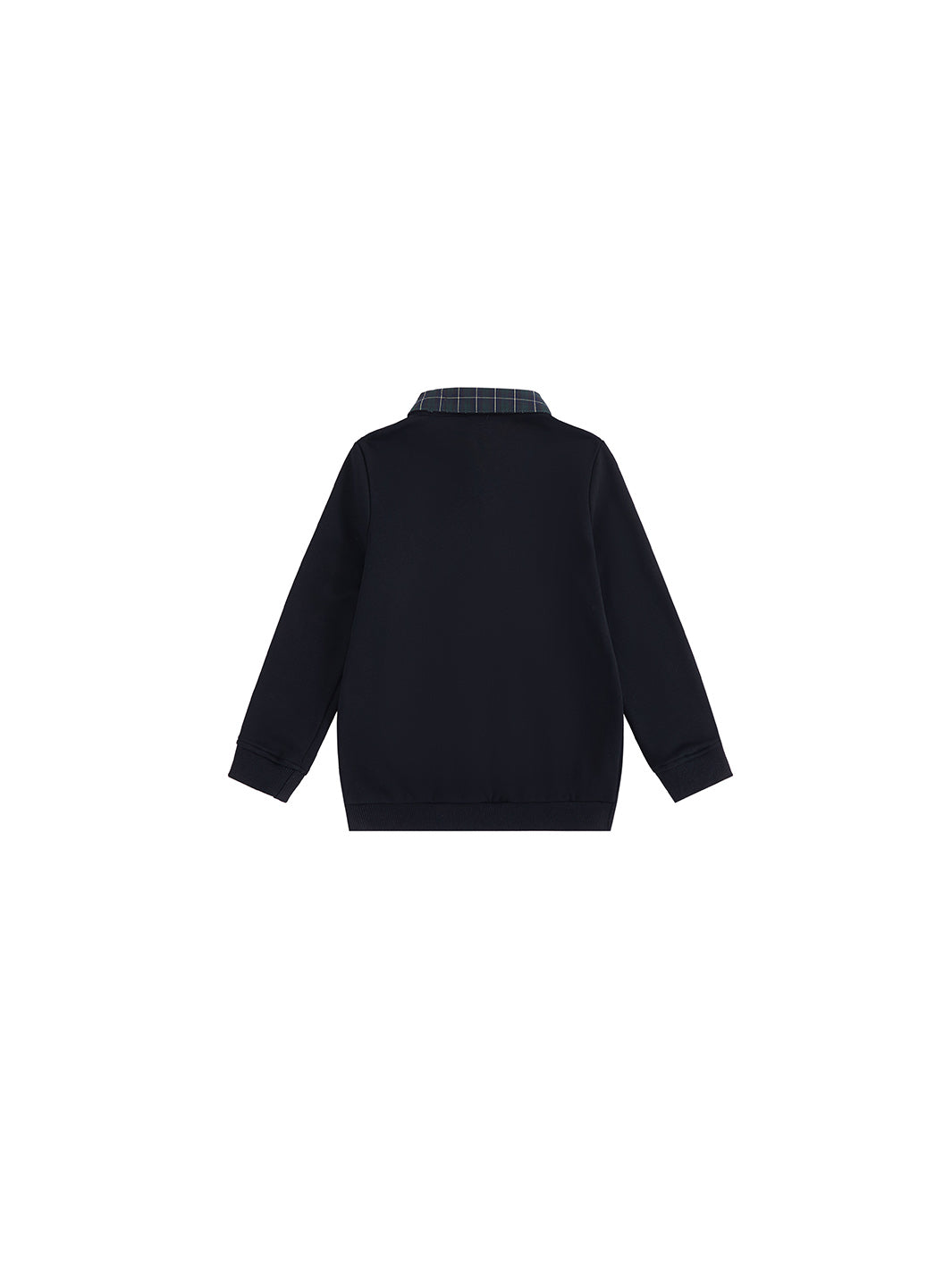 Plaid Collar Pocket Polo