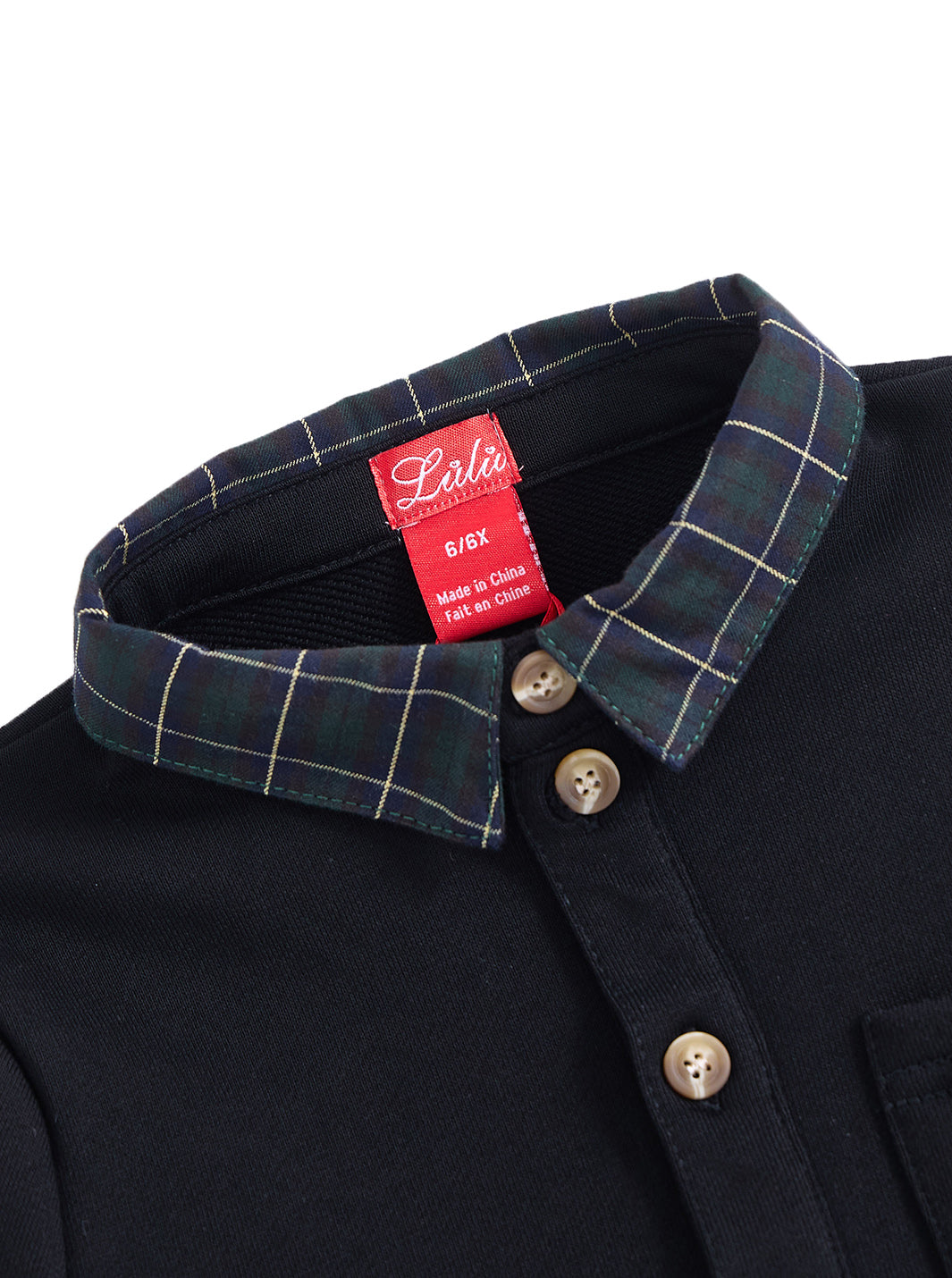 Plaid Collar Pocket Polo
