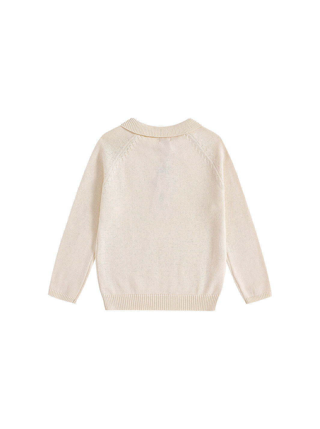Collar Emblem Sweater - Almond White