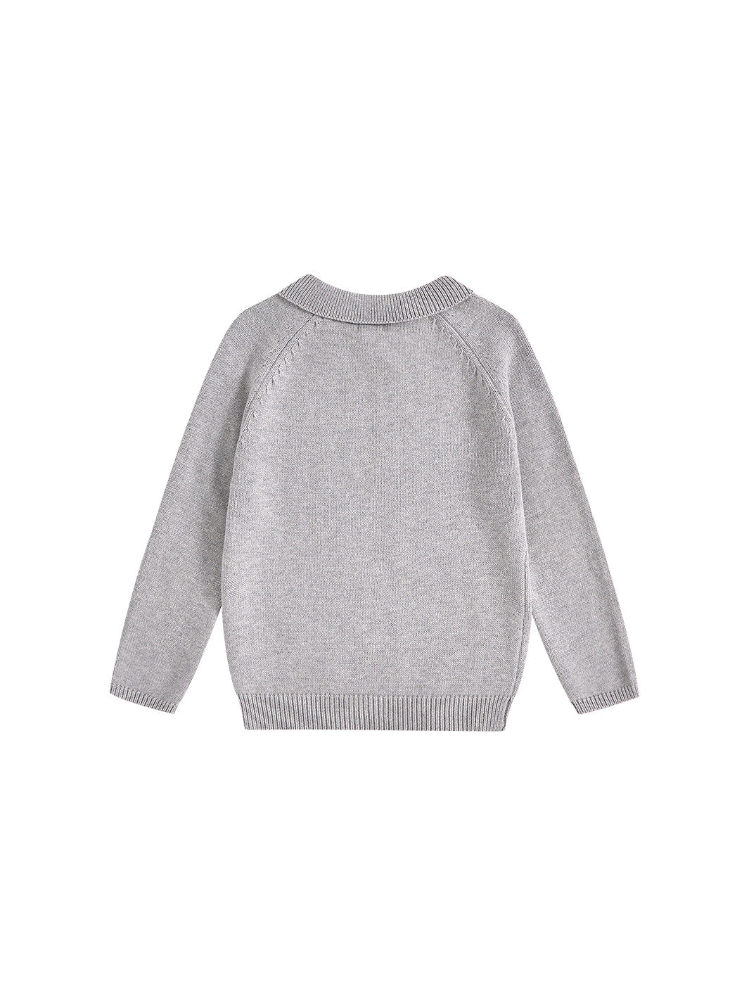 Collar Emblem Sweater - Silver Grey Mix