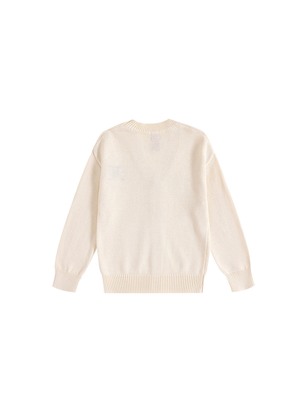 Cardigan Emblem Sweater - Almond White