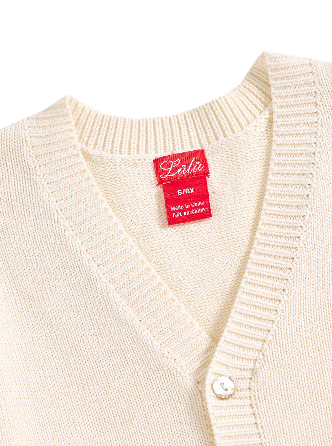 Cardigan Emblem Sweater - Almond White