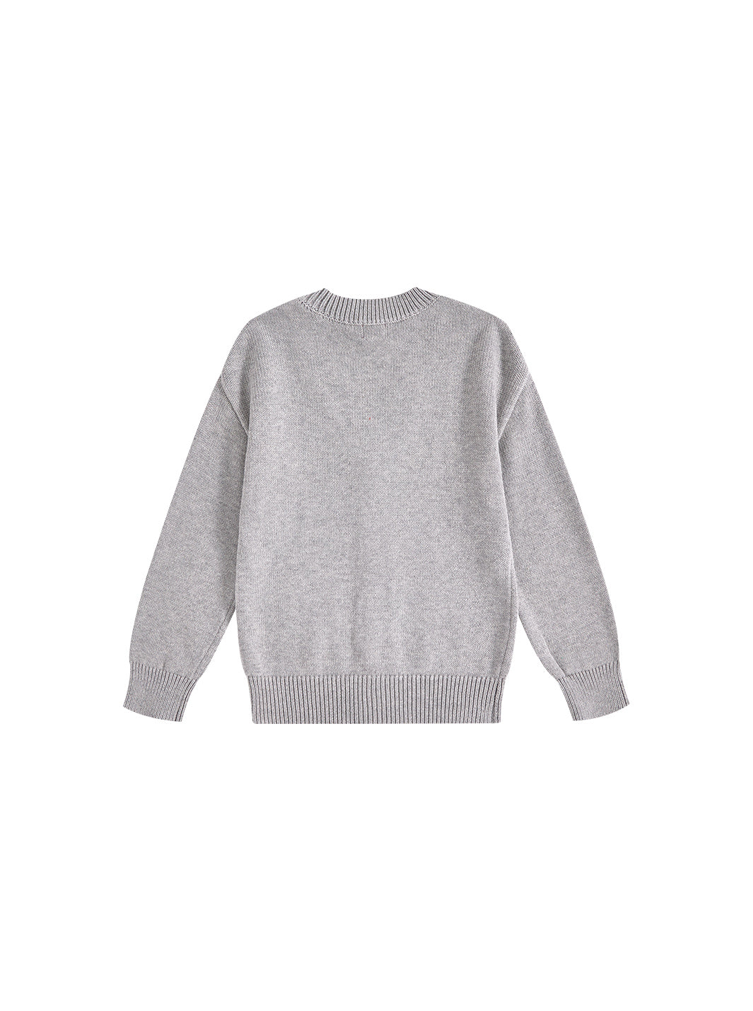 Cardigan Emblem Sweater - Silver Grey Mix