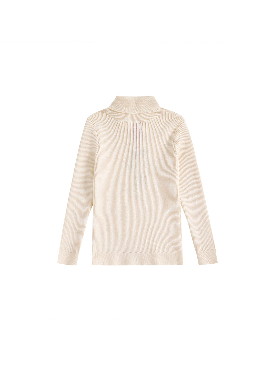 Turtleneck Emblem Sweater - Almond White