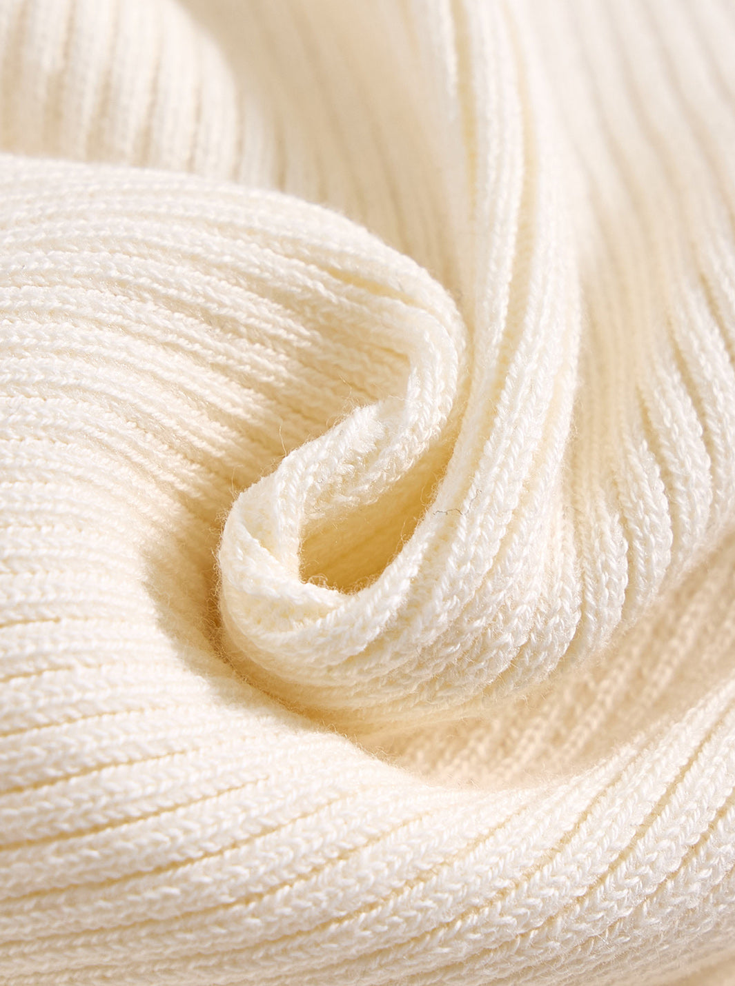 Turtleneck Emblem Sweater - Almond White