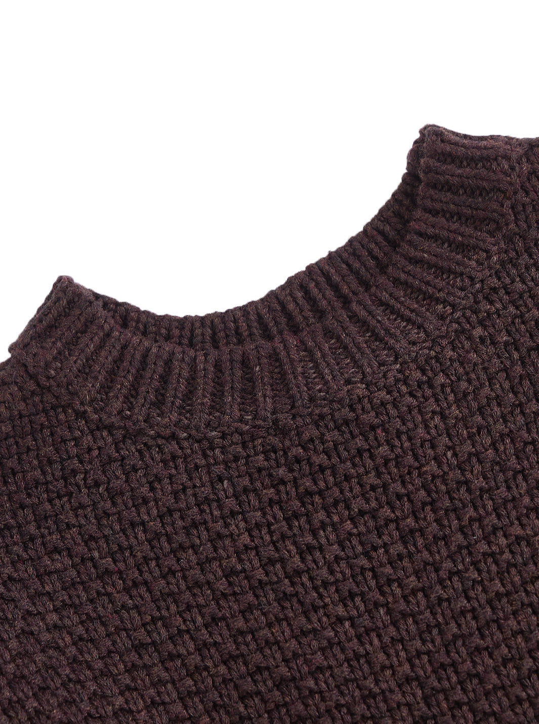 Crochet Knit Sweater - Brown