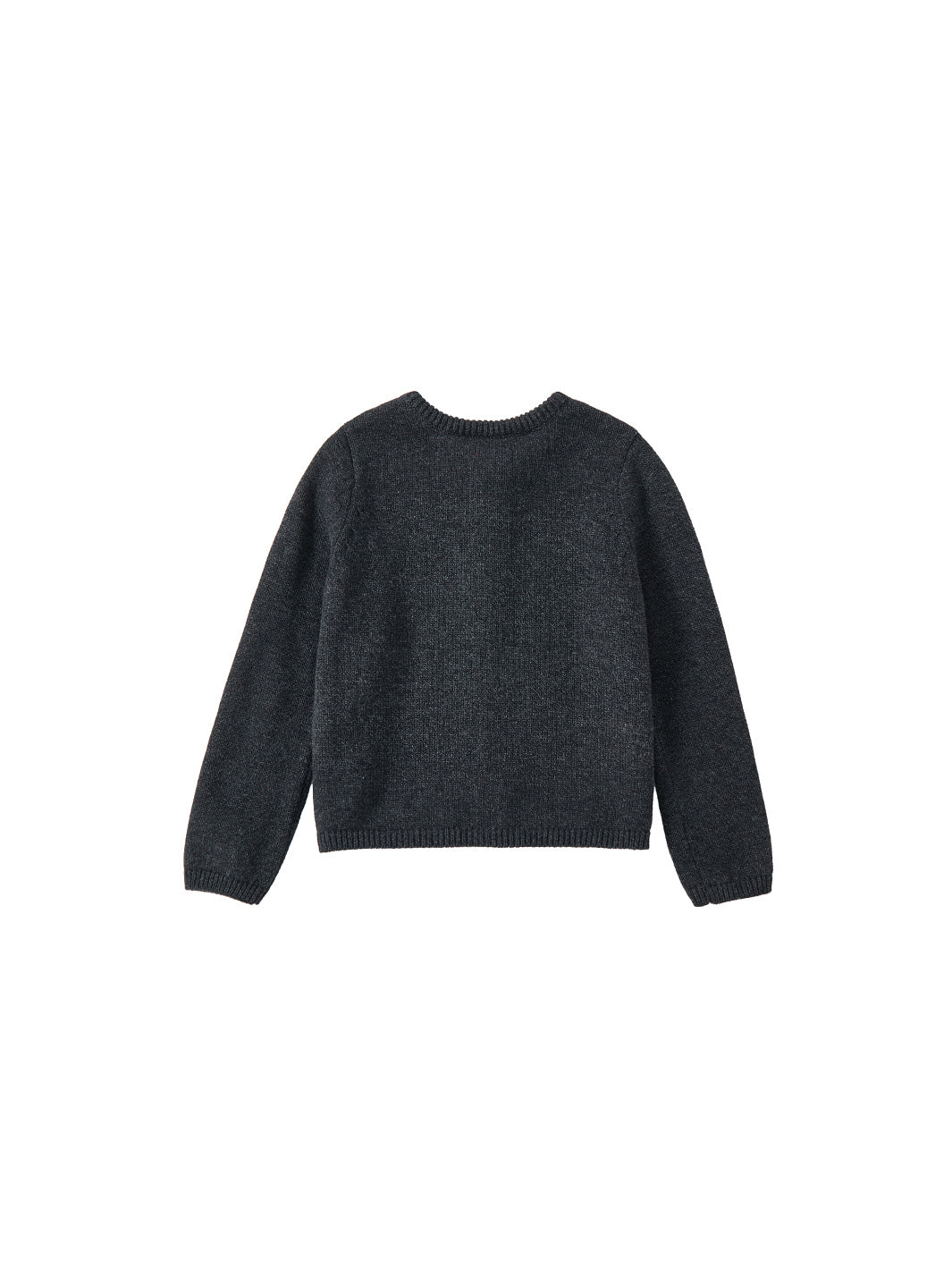 Cardigan Trim Bows Sweater - Charcoal Mélange