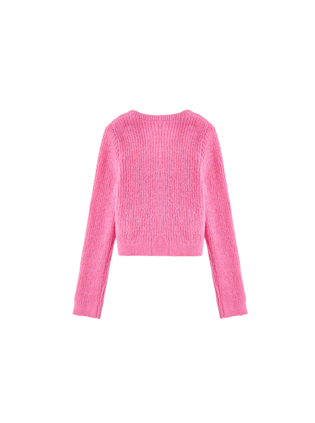 Cardigan Wrap Style Sweater - Hot Pink