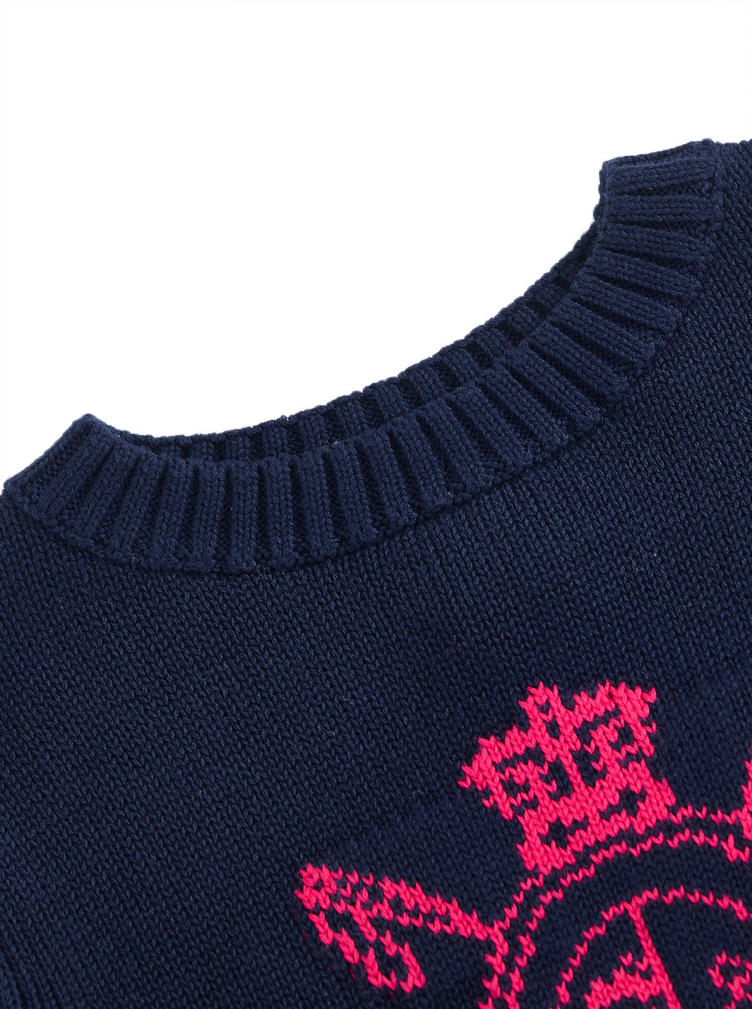 Emblem Sweater - Dk. Navy/Hot Rose Pink