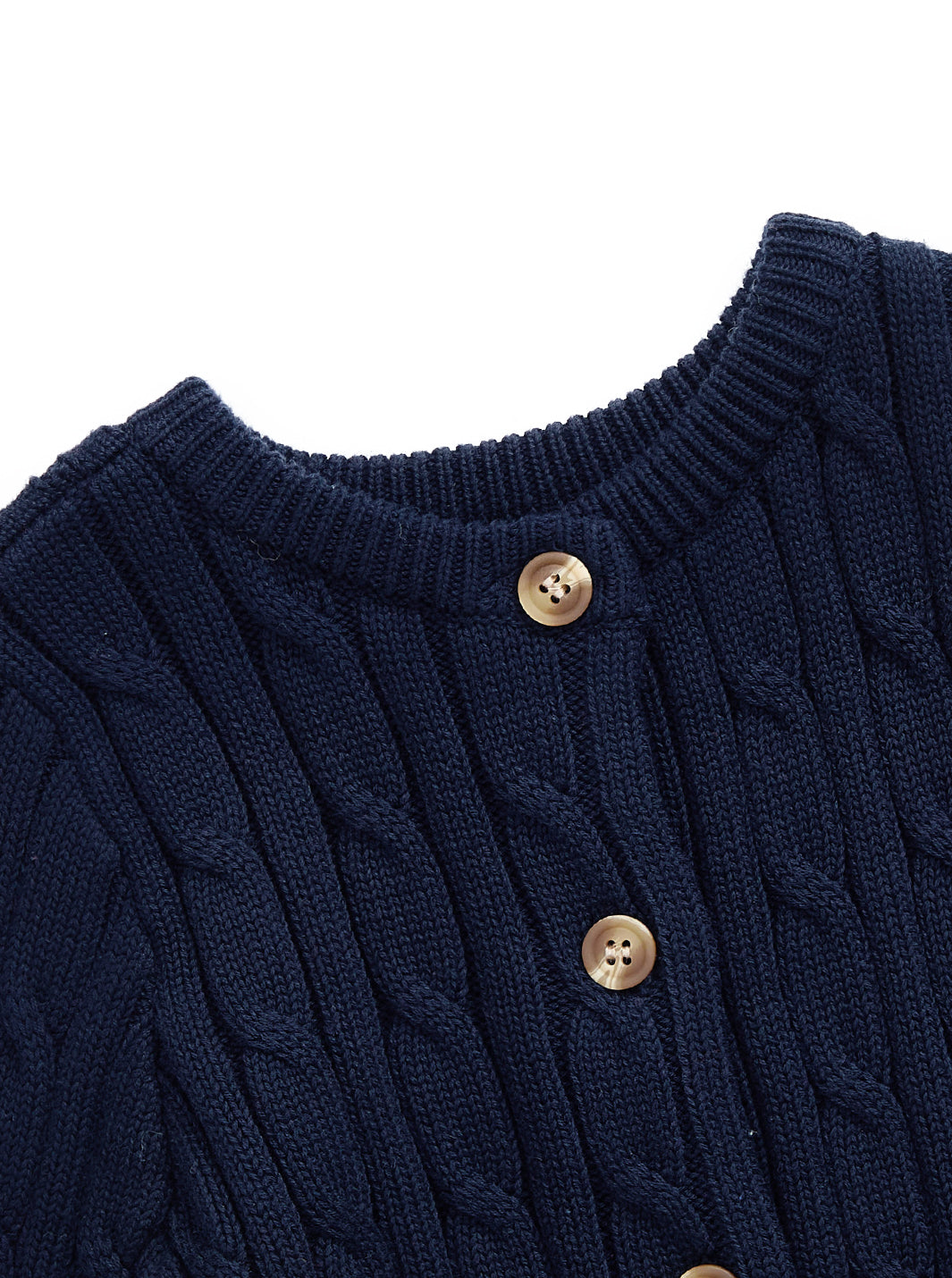 Cable Knit Cardigan - Navy