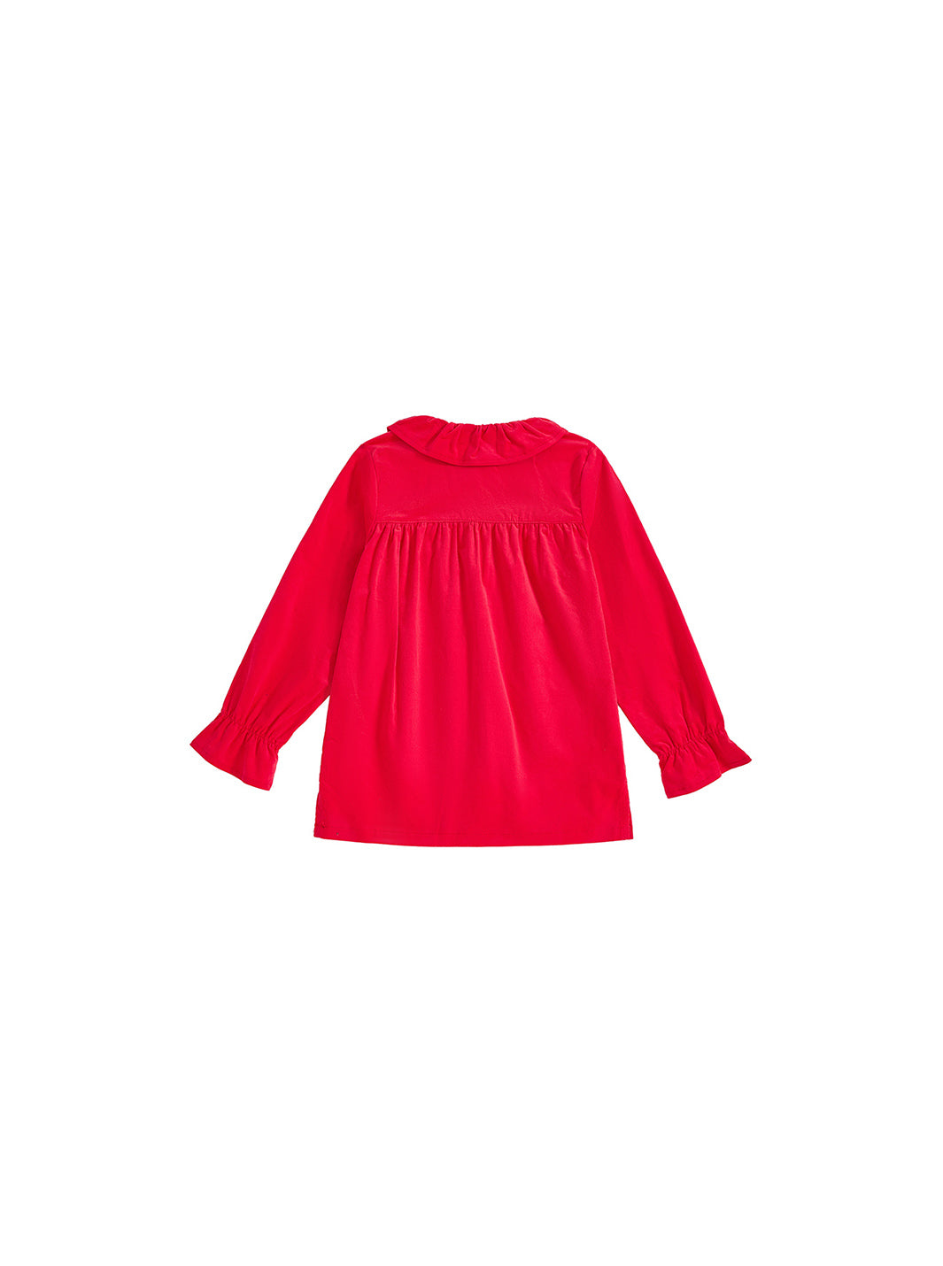 Ruffle Corduroy Shirt - Coral