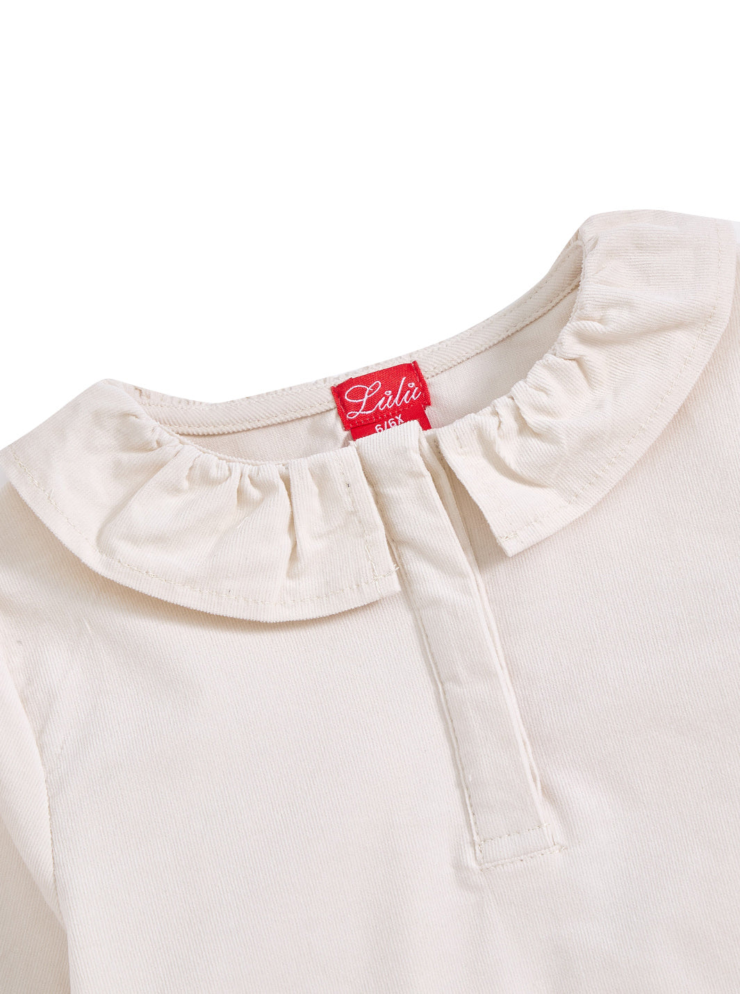 Ruffle Corduroy Shirt - Off White