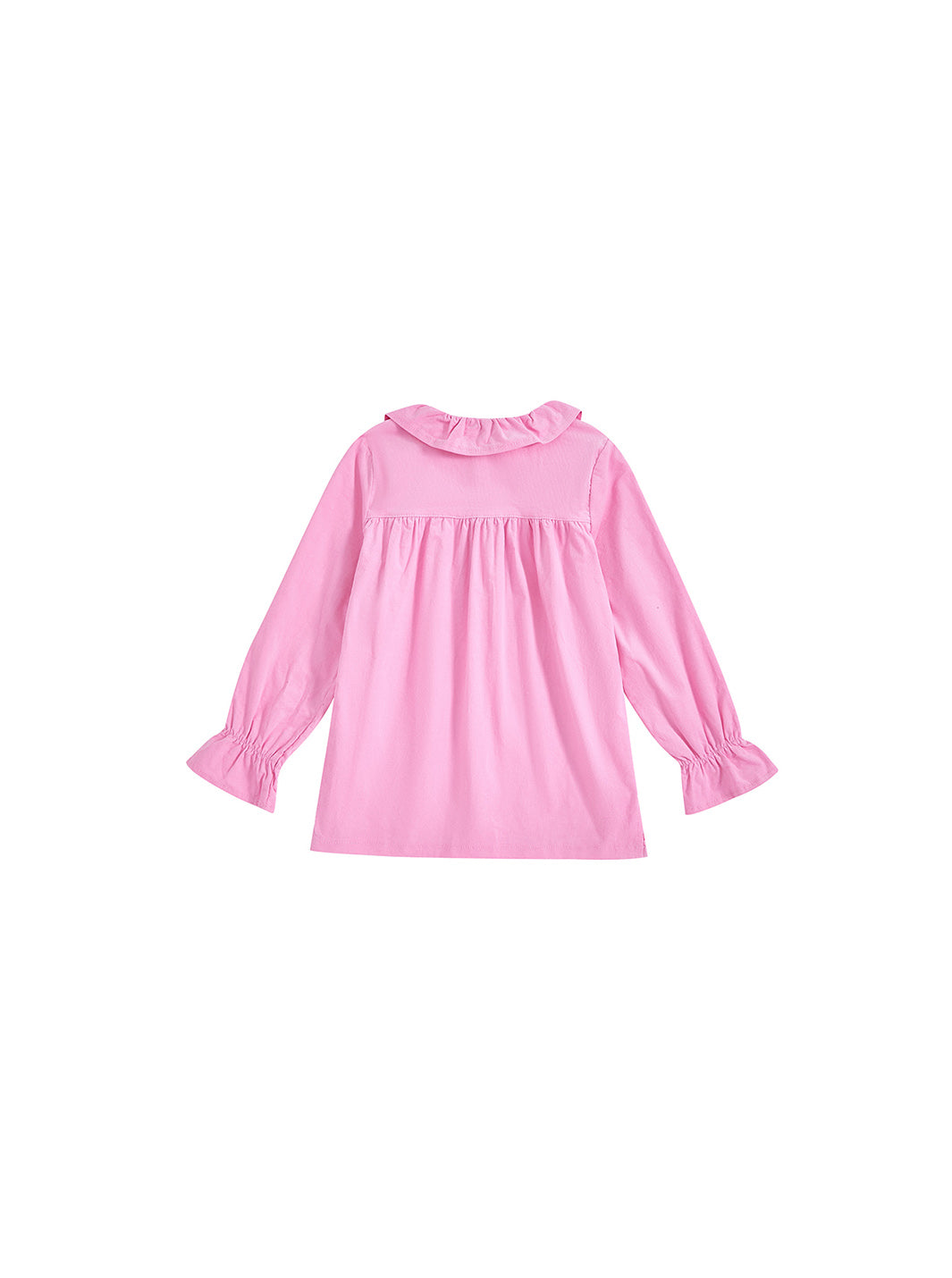 Ruffle Corduroy Shirt - Pink