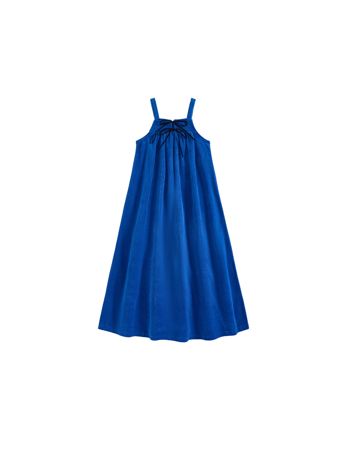 Jumper Cotton Velour Ribbon Robe - Cobalt