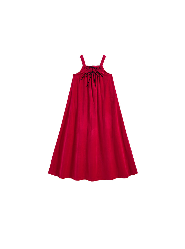 Jumper Cotton Velour Ribbon Robe - Strawberry