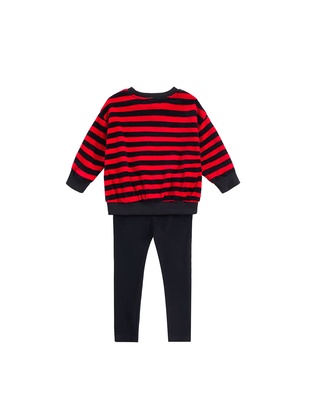 Velour Stripe Set - Black/Red