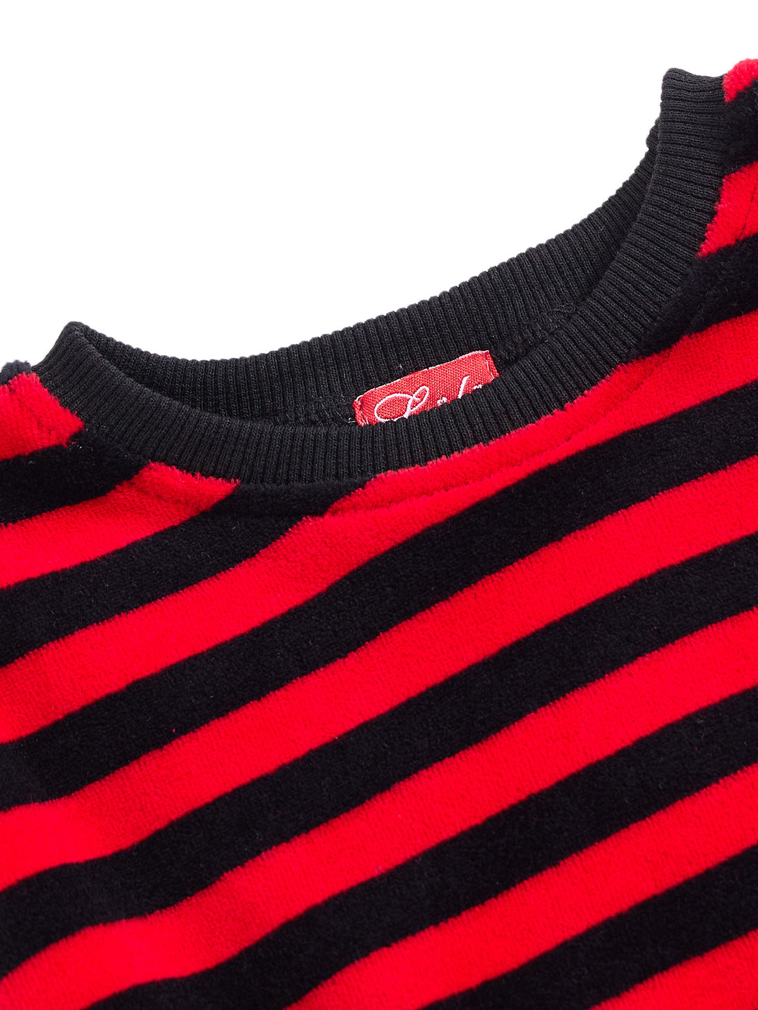 Velour Stripe Set - Black/Red
