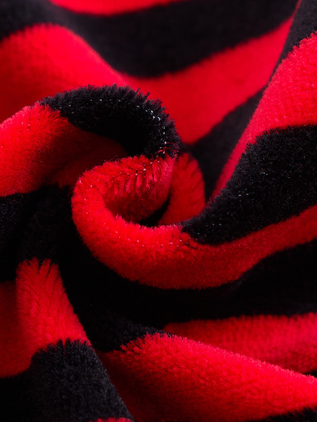 Velour Stripe Set - Black/Red