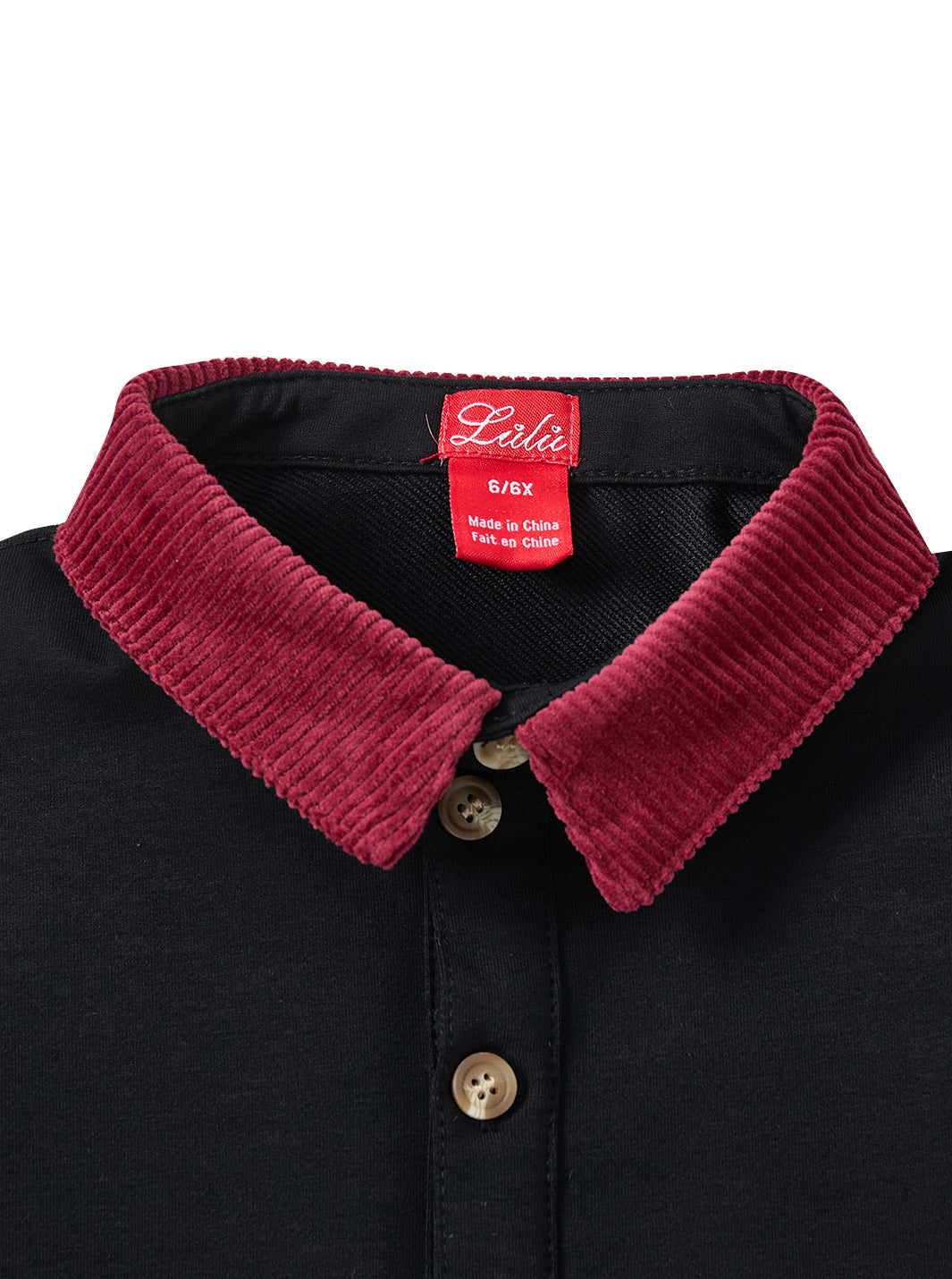 Corduroy Collar Polo - Black