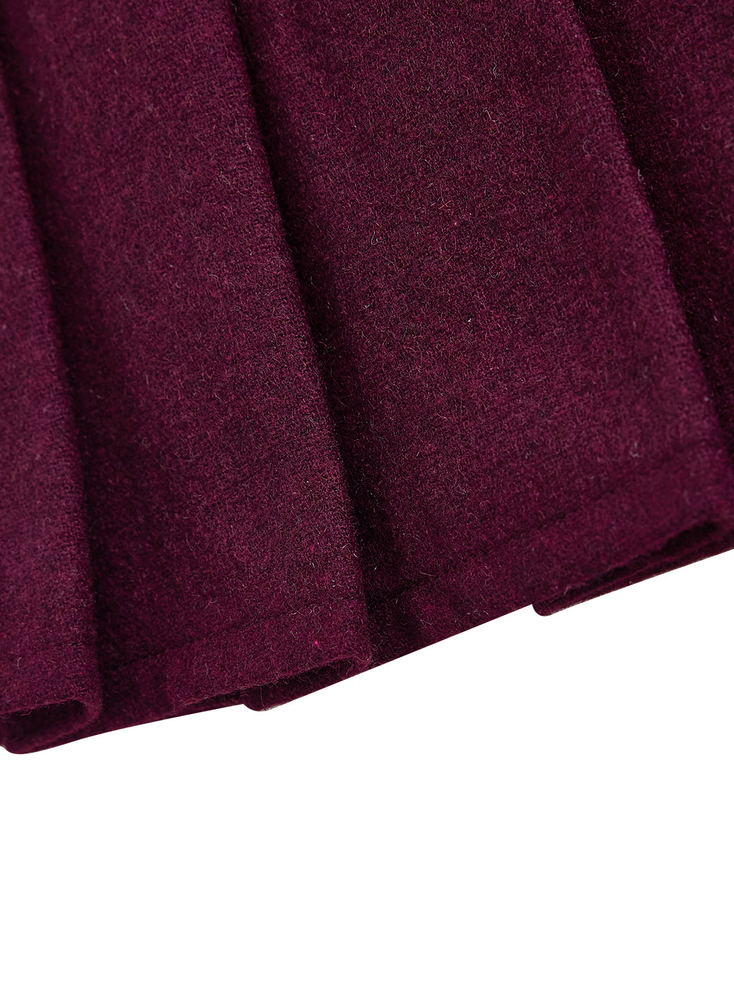 Brushed Pleated Skirt - Burgundy