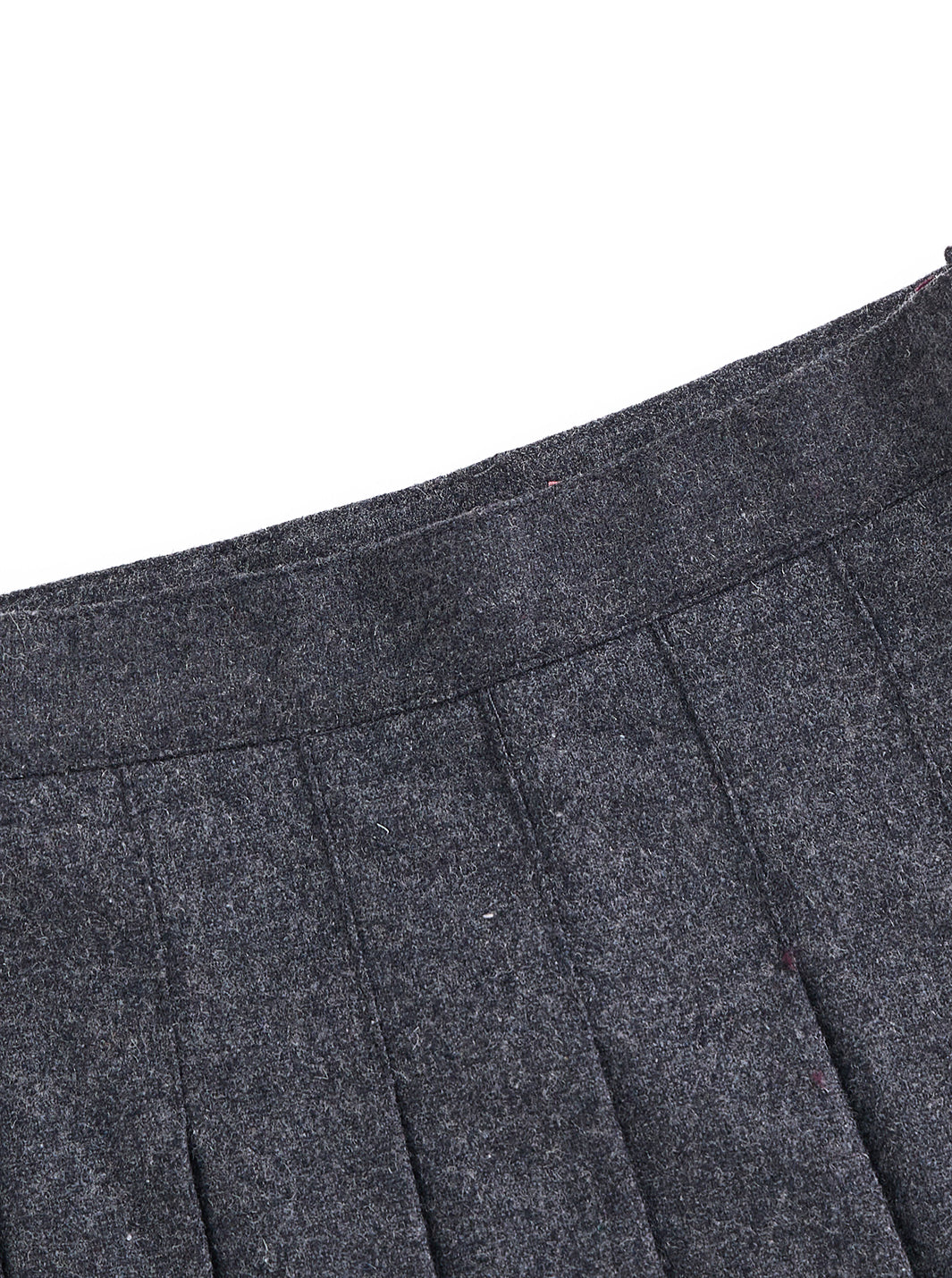Brushed Pleated Skirt - Dk. Grey mix
