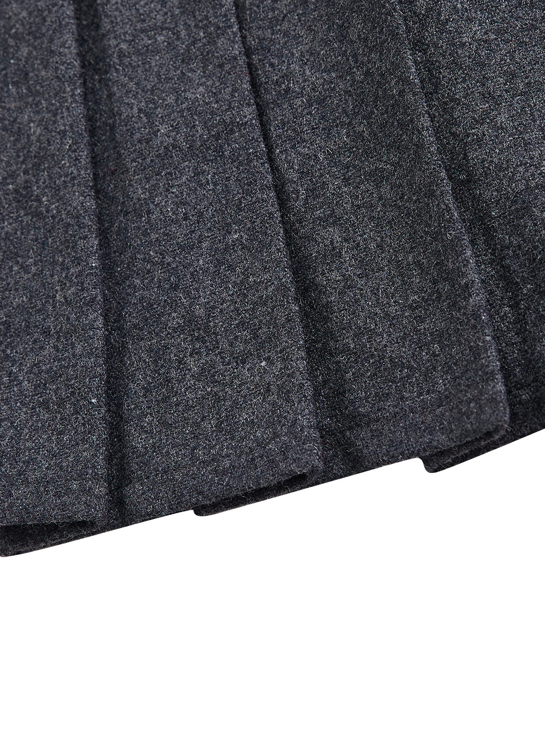 Brushed Pleated Skirt - Dk. Grey mix