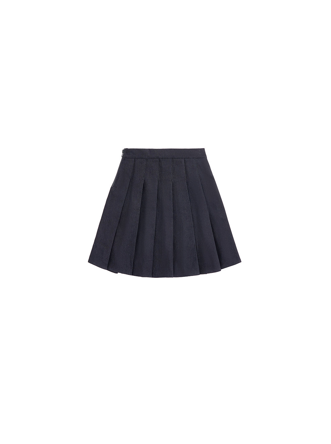 Denim Pleated Skirt