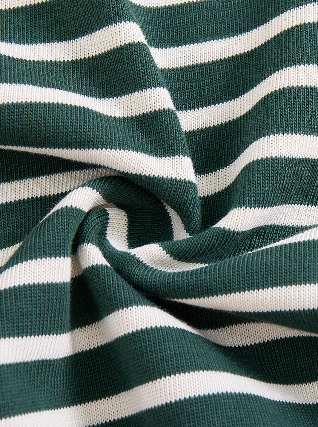 Classic Striped Collar Polo - Green/White