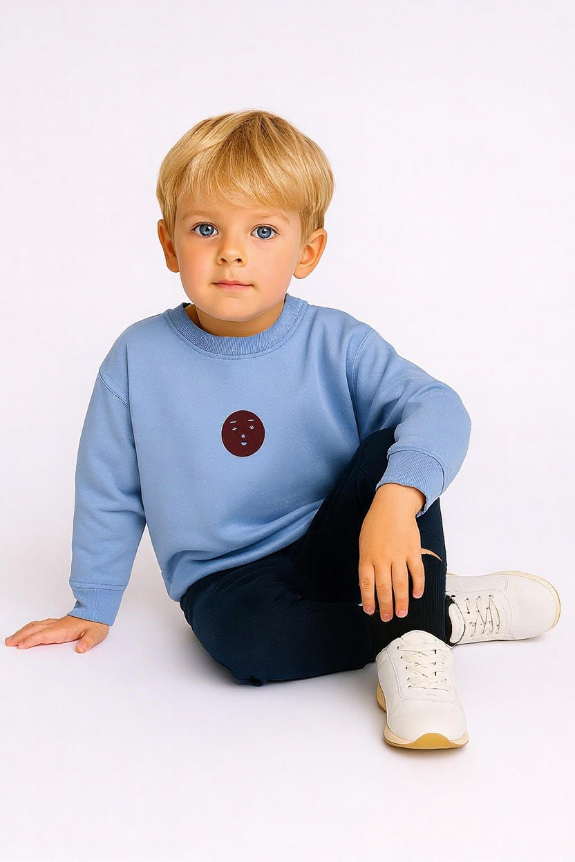 Smiley Print Top- Blue