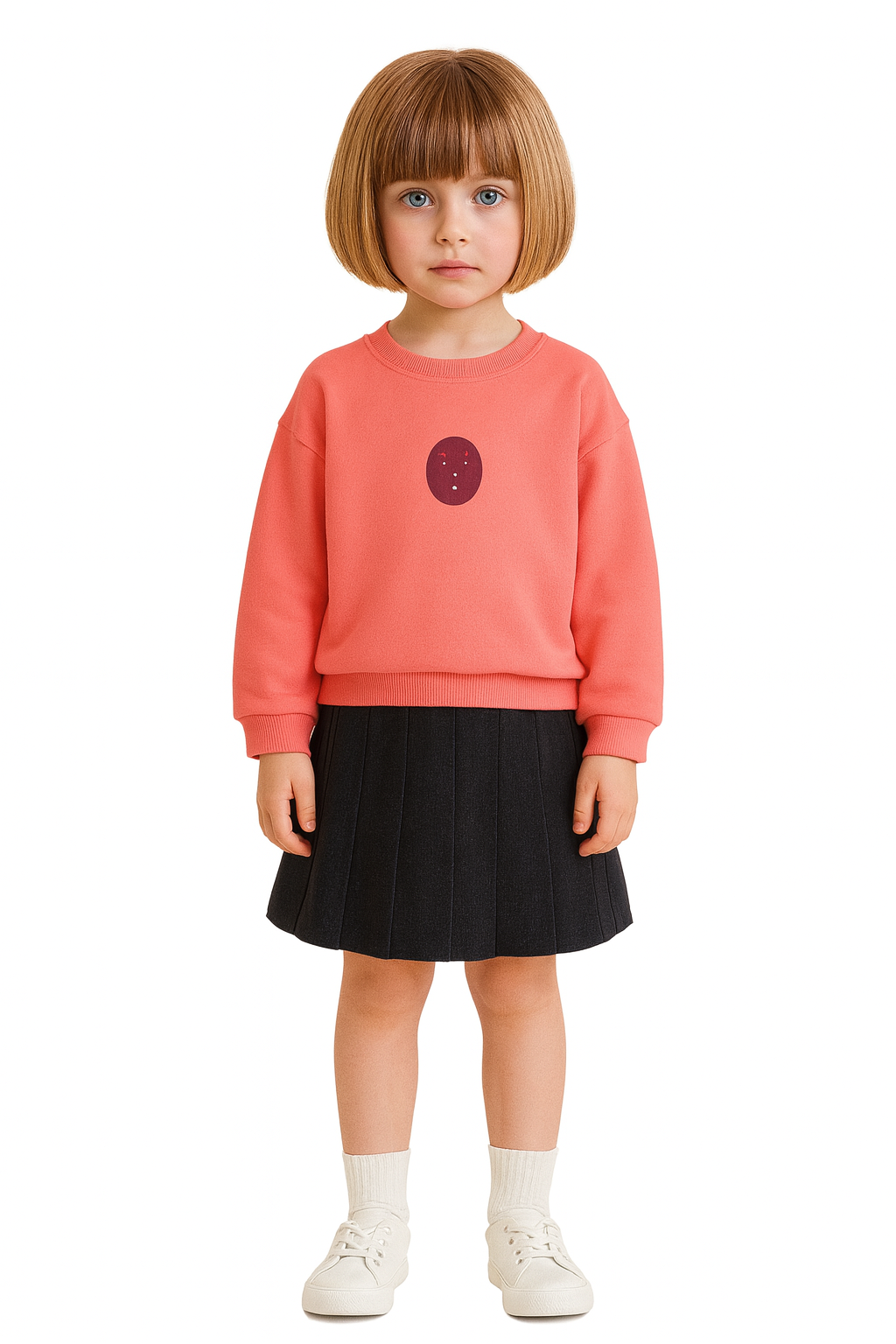 Smiley Print Top- Orange