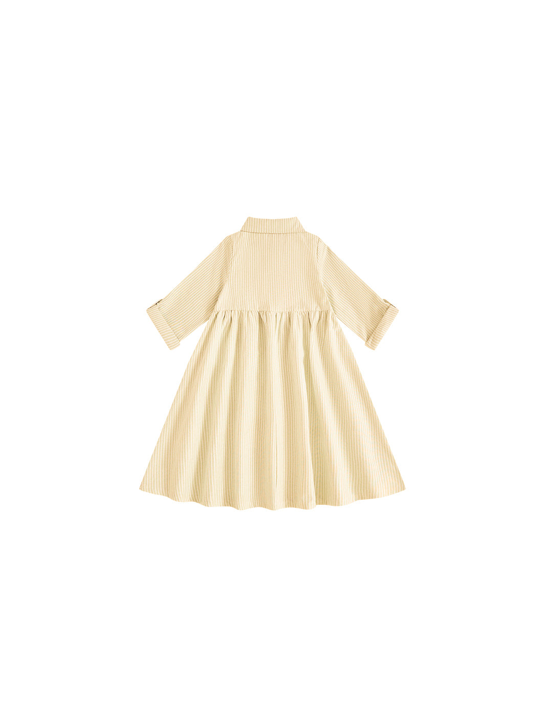 Striped Emblem Dress - Yellow