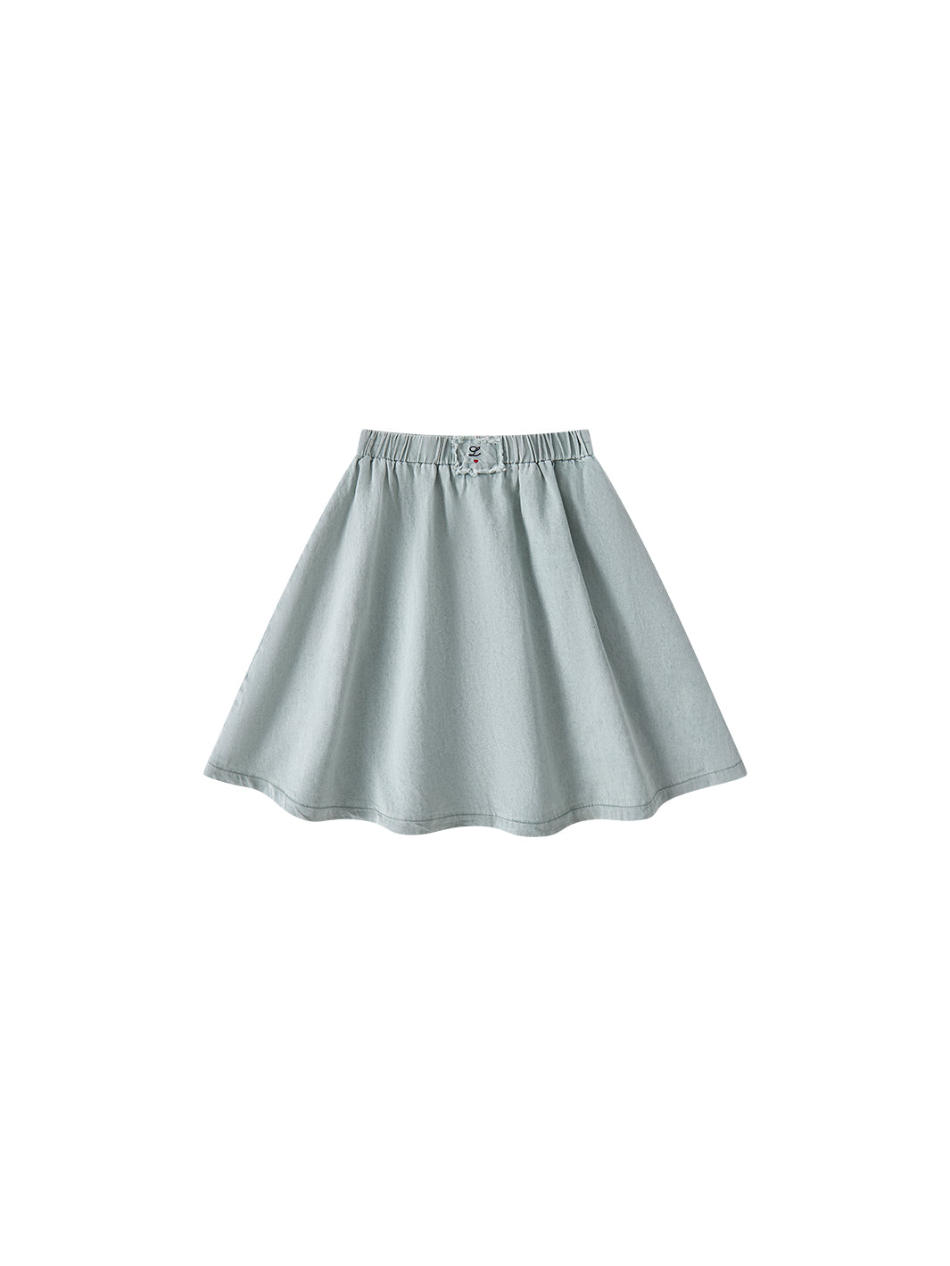 A-line Patch Emblem Skirt - Sage
