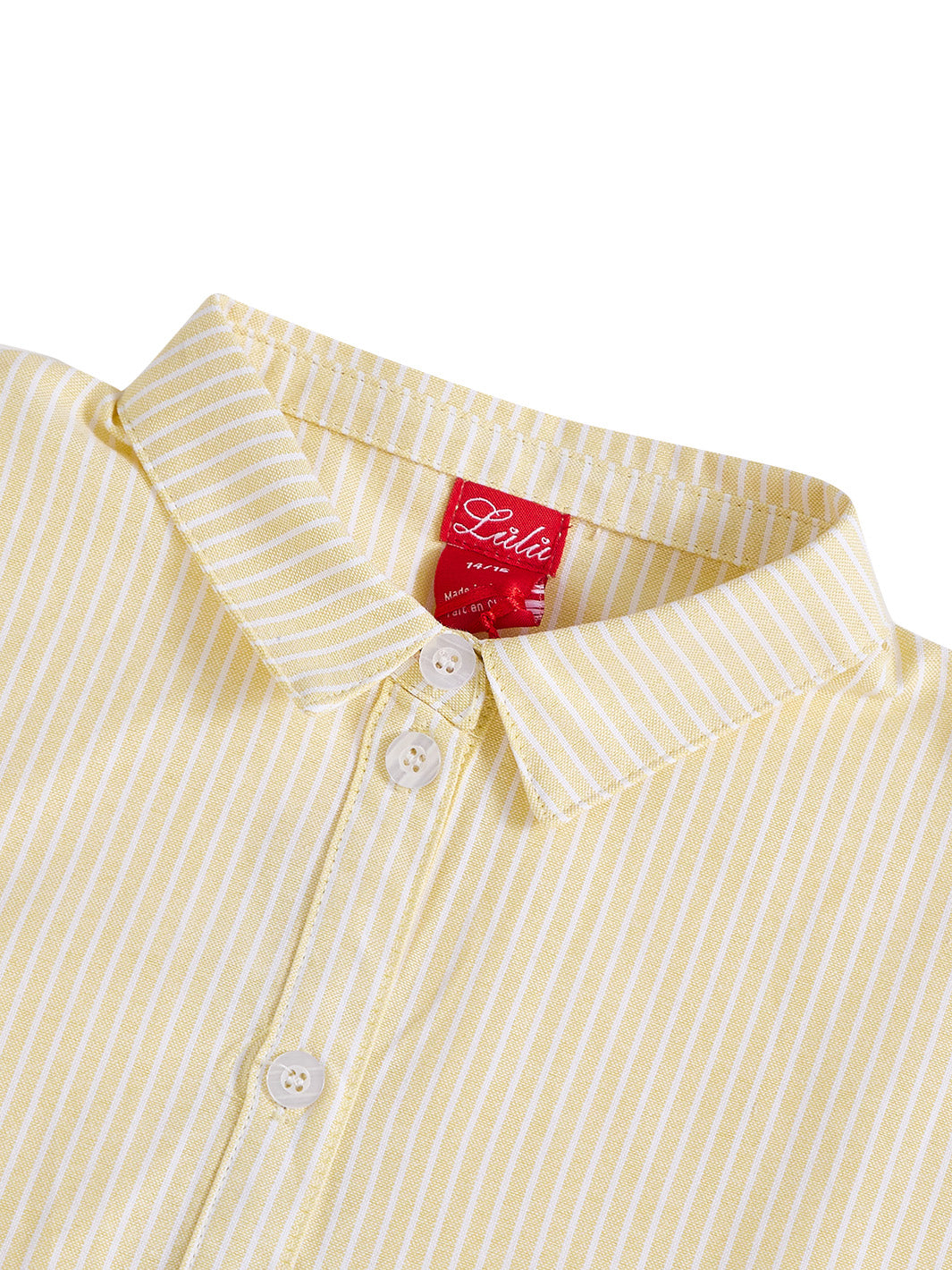 Hopscotch Striped Crop Shirt - Yellow