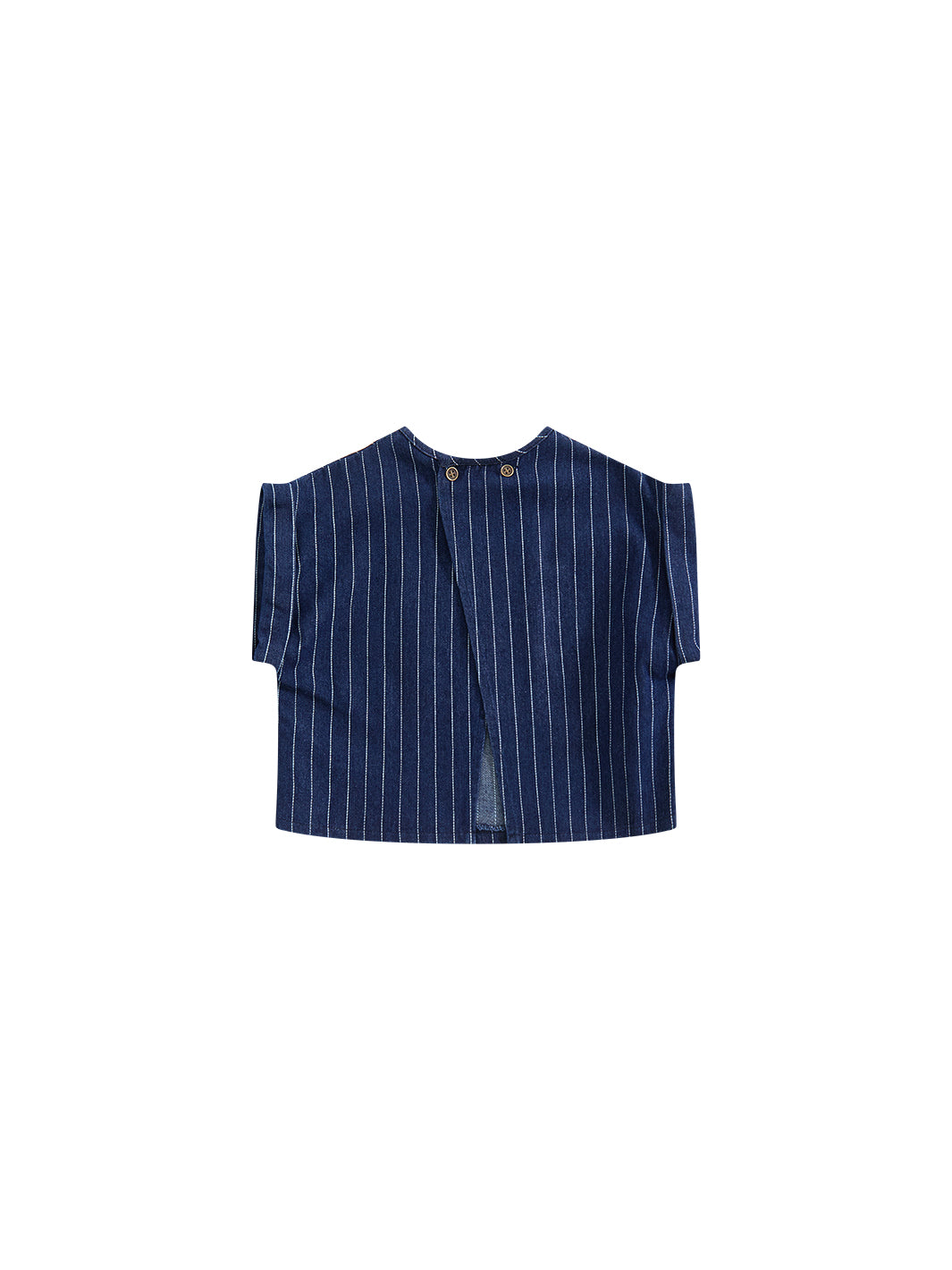Denim Striped Crop Vest