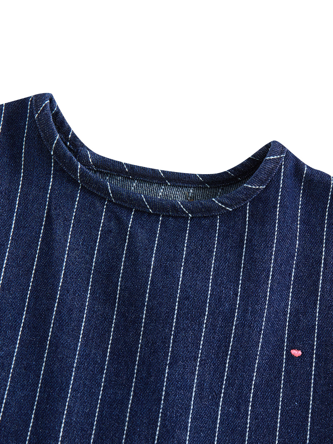 Denim Striped Crop Vest