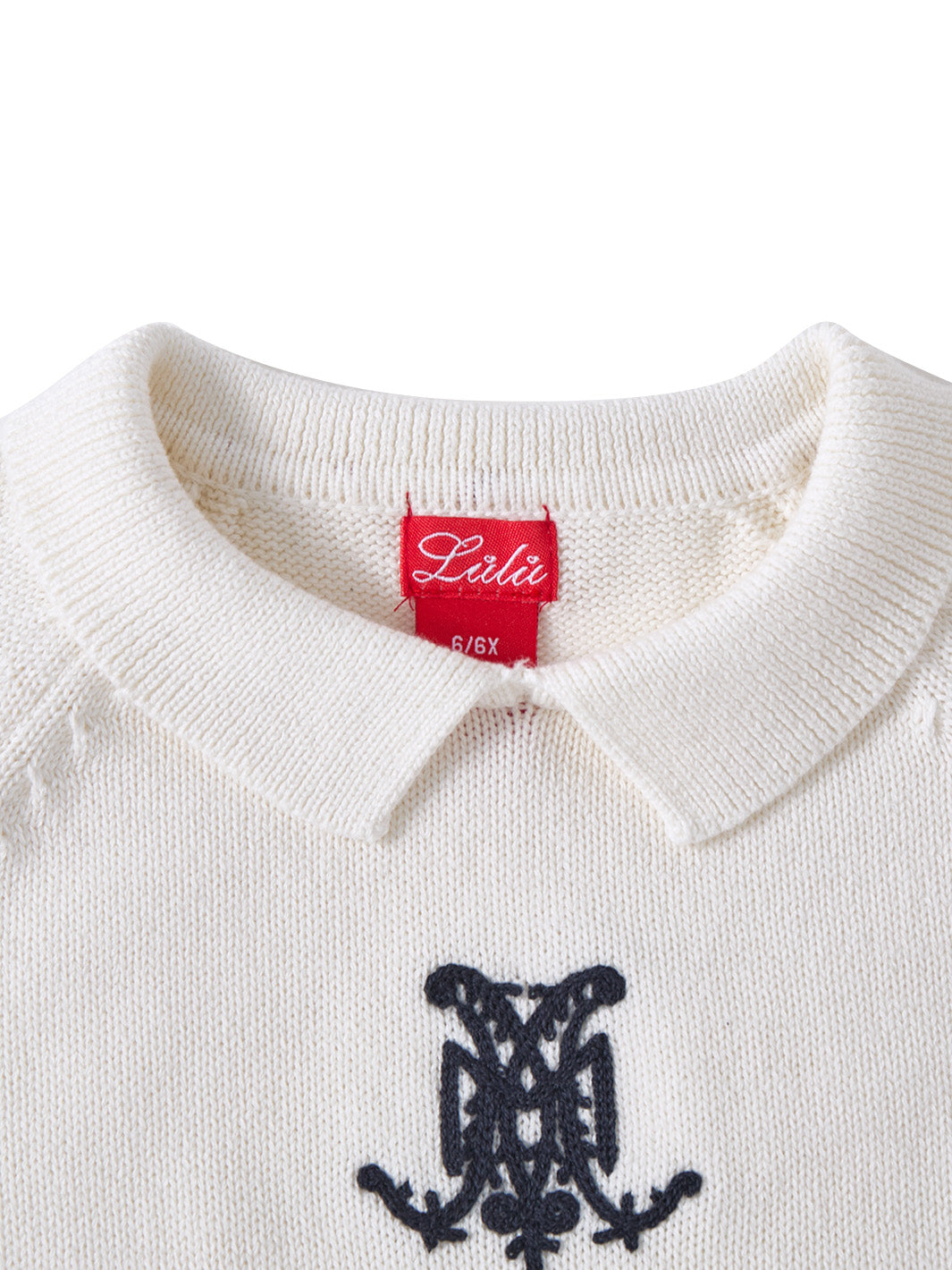 Emblem Short Sleeve Sweater - Off White