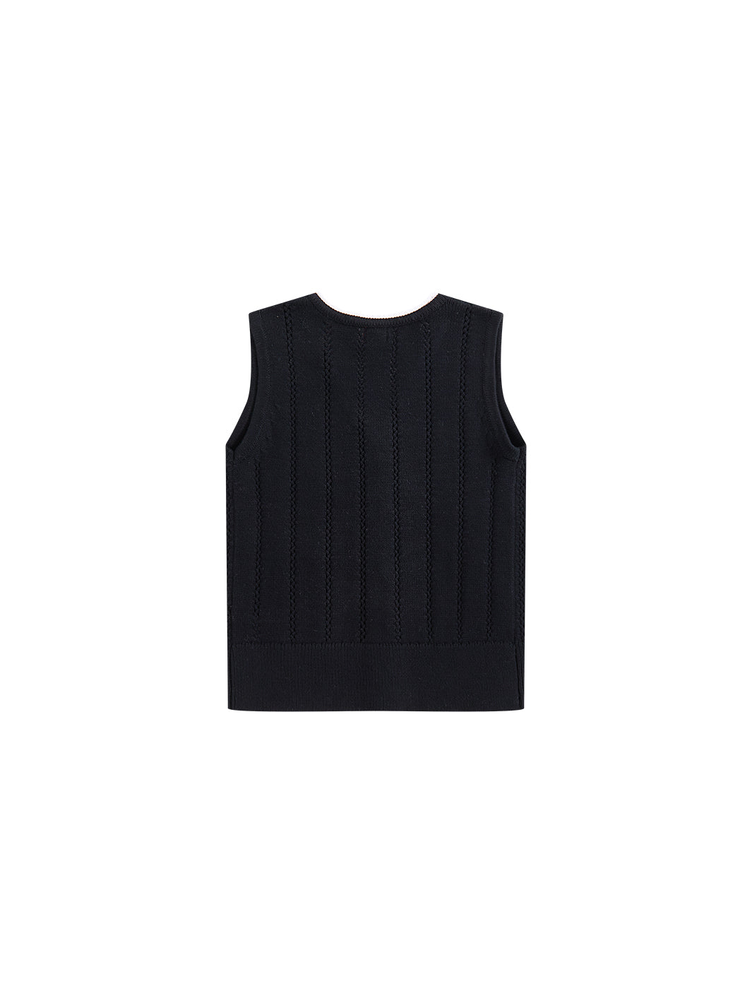 Contrast Edge Vest - Black