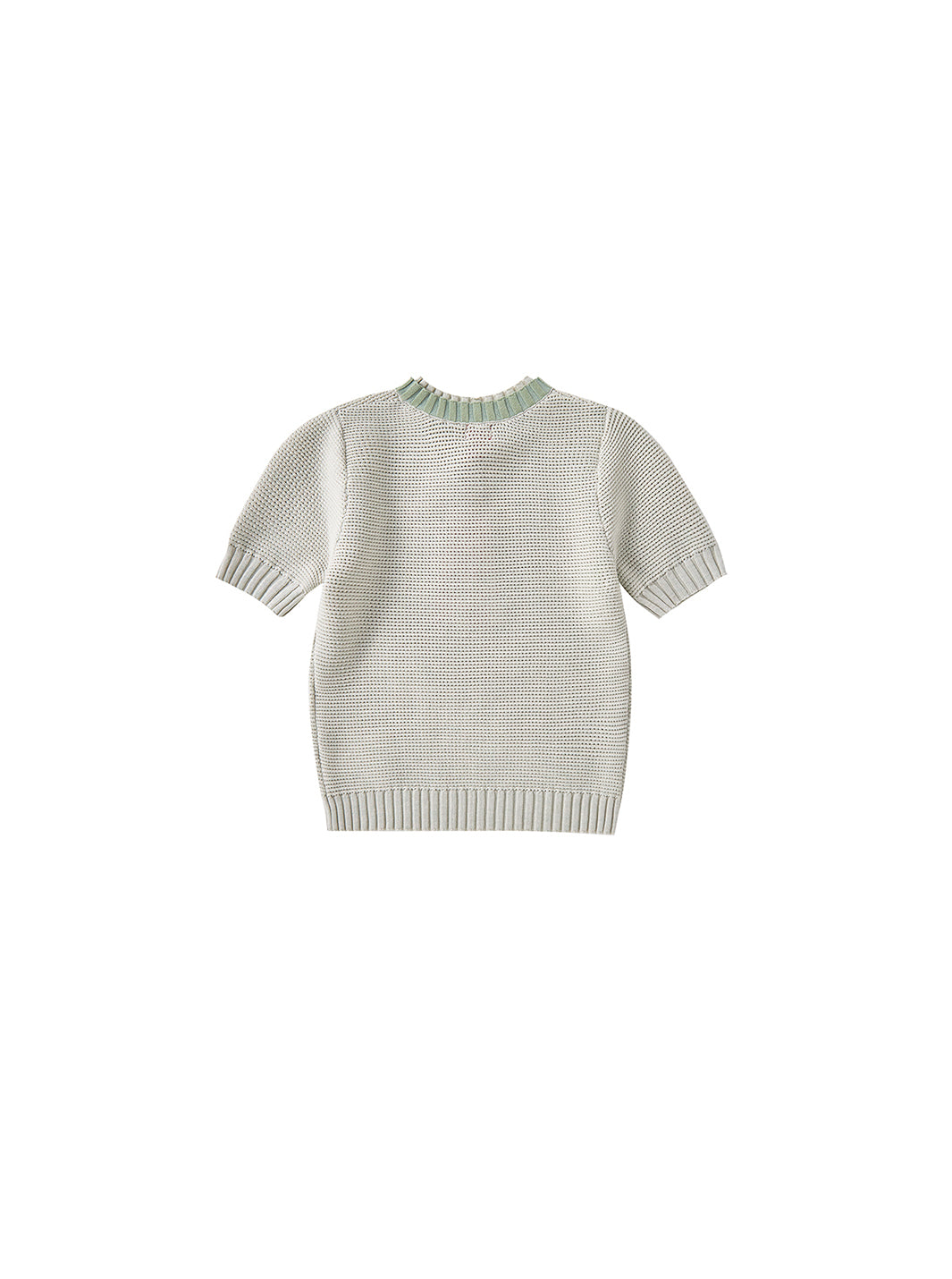 Grid Short Sleeve Sweater